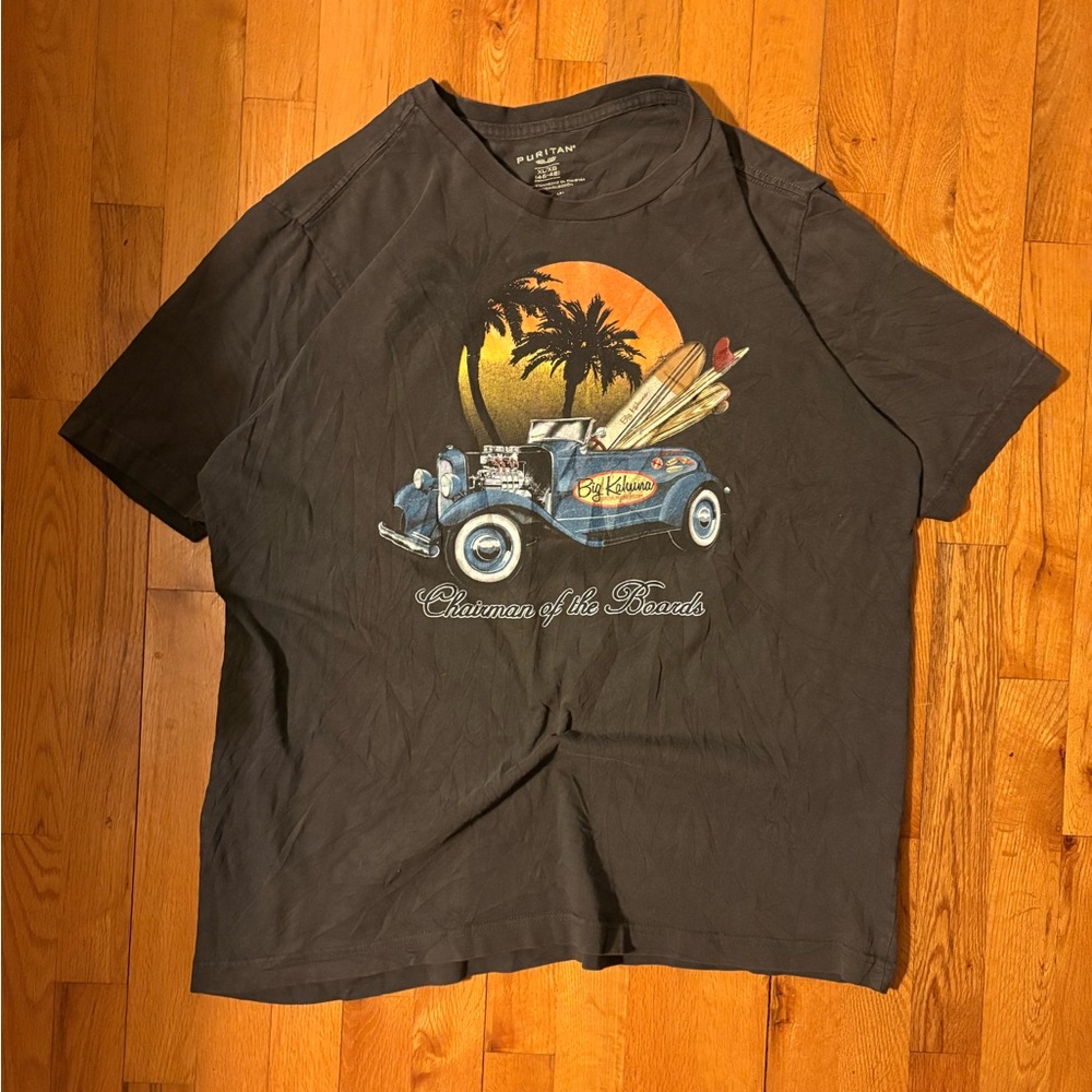 Puritan Black Graphic Tee with Vintage Car Design